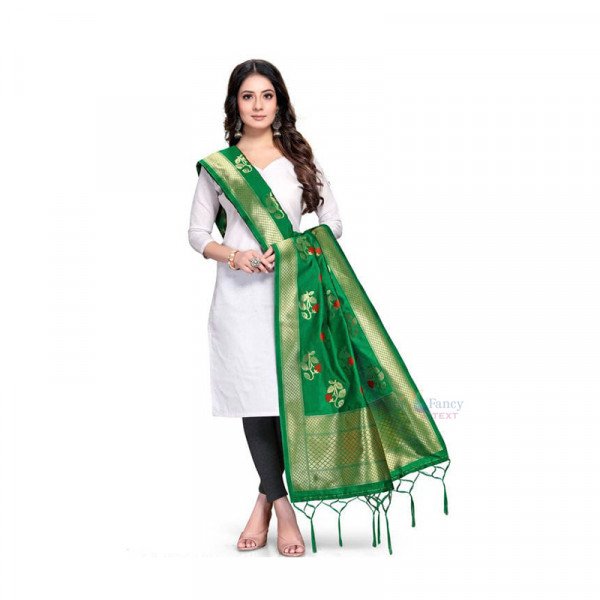 Green Beautiful Banarasi Jacquard Dupatta