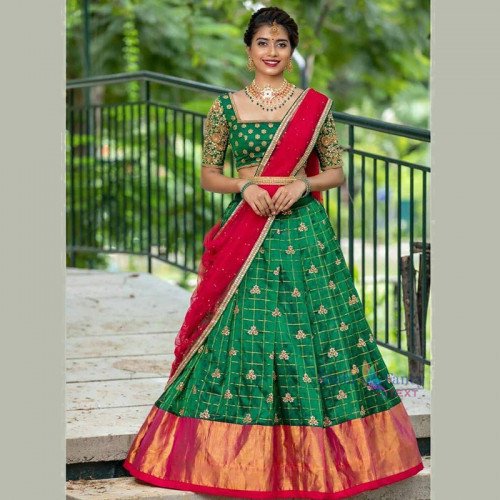 Half Saree Lehanga - Green