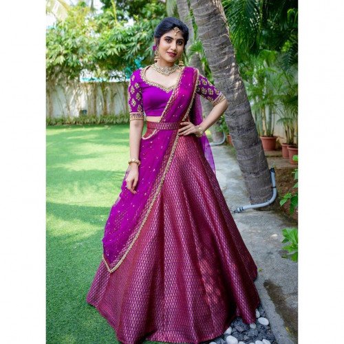 Half Saree Lehanga - Purple