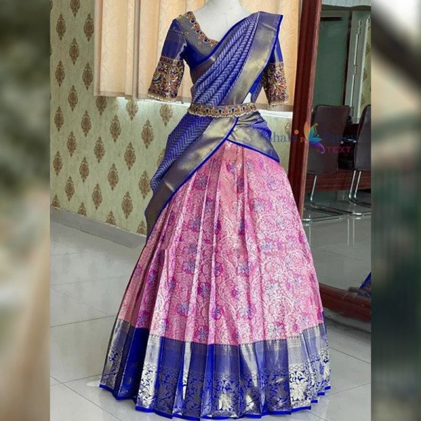 Half Saree Lehanga - Blue and Purple