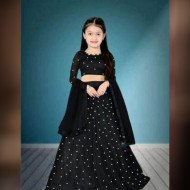 Princess Funky Kids Girls Lahengha Choli - Black