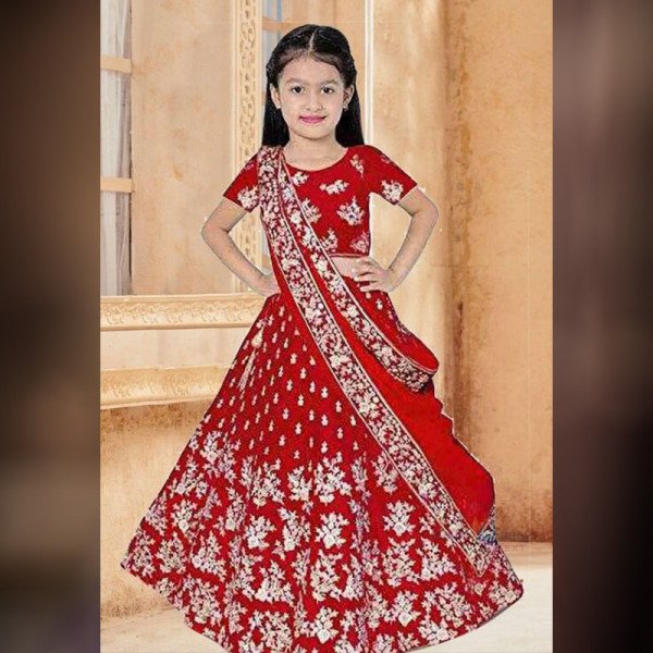 Kids Lehenga - Red