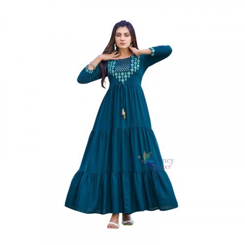 Party Wear Long Gown - Blue