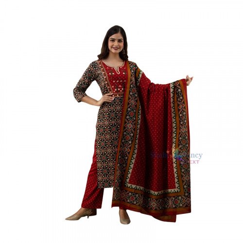 Kurti Kotten Gown - Red