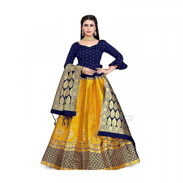 Banarasi Lehenga Collection - Blue and Yellow