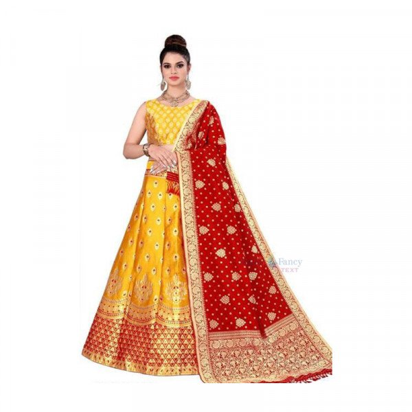 Banarasi Lehenga Collection - Red and Yellow Banarasi Lehenga Collection - Red and Yellow