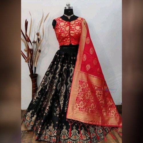 Lehenga - Red and Black