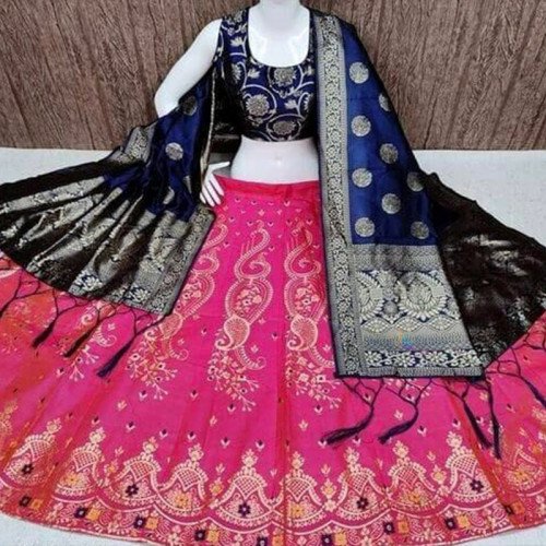 Lehenga - Blue and Pink
