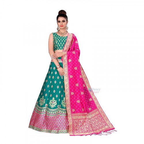 Lehenga With Tischet Blaus Blue and Pink