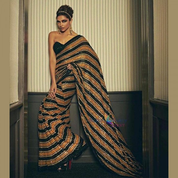 Georgette Saree - Black and Gold