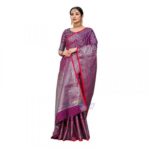 Kanika Silk Lichi Soft Saree - Pink