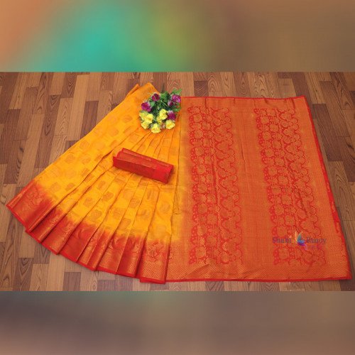 Kanjivaram Silk Saree - Orange