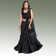 Party Wear Saree - Black