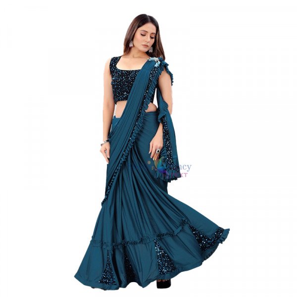 Party Wear Saree - Blue