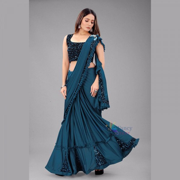 Party Wear Saree - Blue