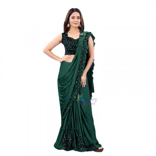 Party Wear Saree - Green