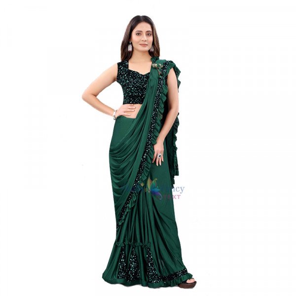 Party Wear Saree - Green