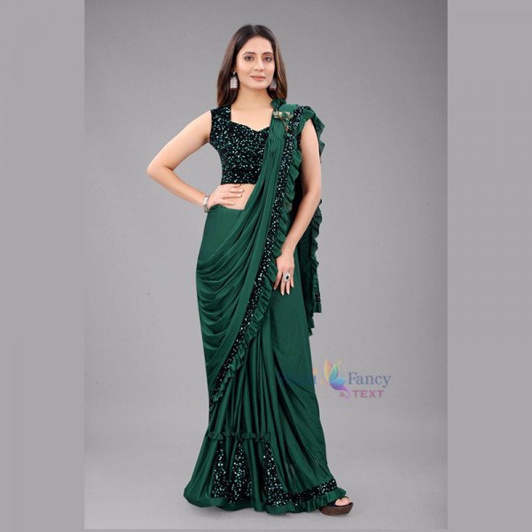 Party Wear Saree - Green