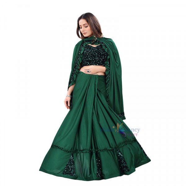 Party Wear Saree - Green