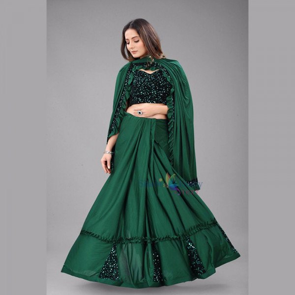 Party Wear Saree - Green