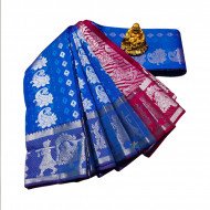 Samuthriga Art Soft Silk Saree - Blue