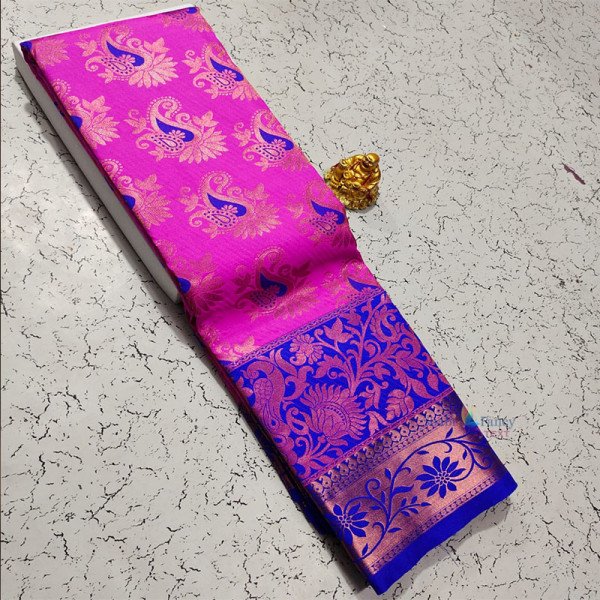 Samuthriga Wedding Saree - Blue and Pink