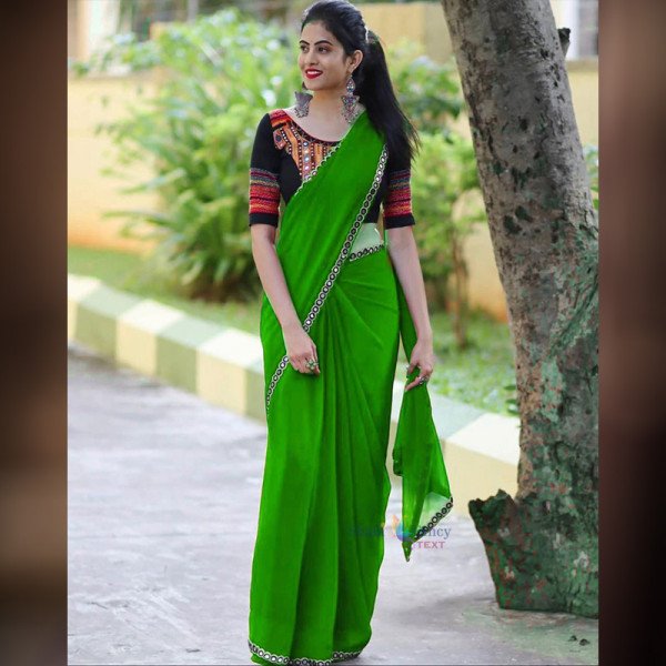 Soft Georgette Saree - Green