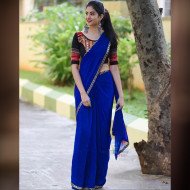 Soft Georgette Saree - Blue