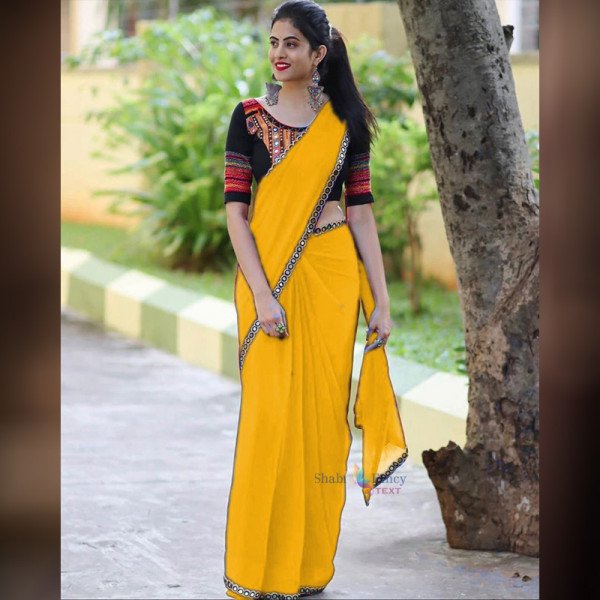 Soft Georgette Saree - Yellow