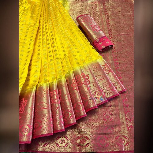 Soft Silk Saree - Yellow