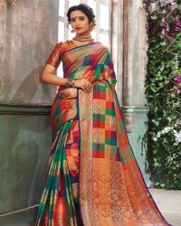Checked Silk Saree